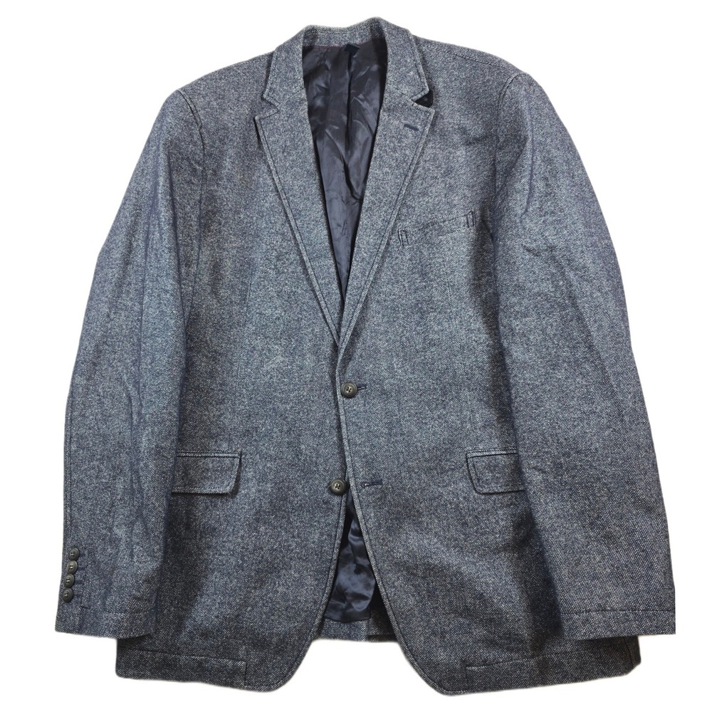 Stones Blazer Mens 42 Blue Grey Virgin Wool Cotton Lanf. Castellani Sport Coat‎